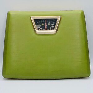 Vintage BORG Avocado Olive Green Personal Bathroom Scale 300lbs MCM Lifestyle